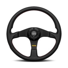 Momo Tuner Steering Wheel - 350mm - Black Full Leather Rim - Made In Italy