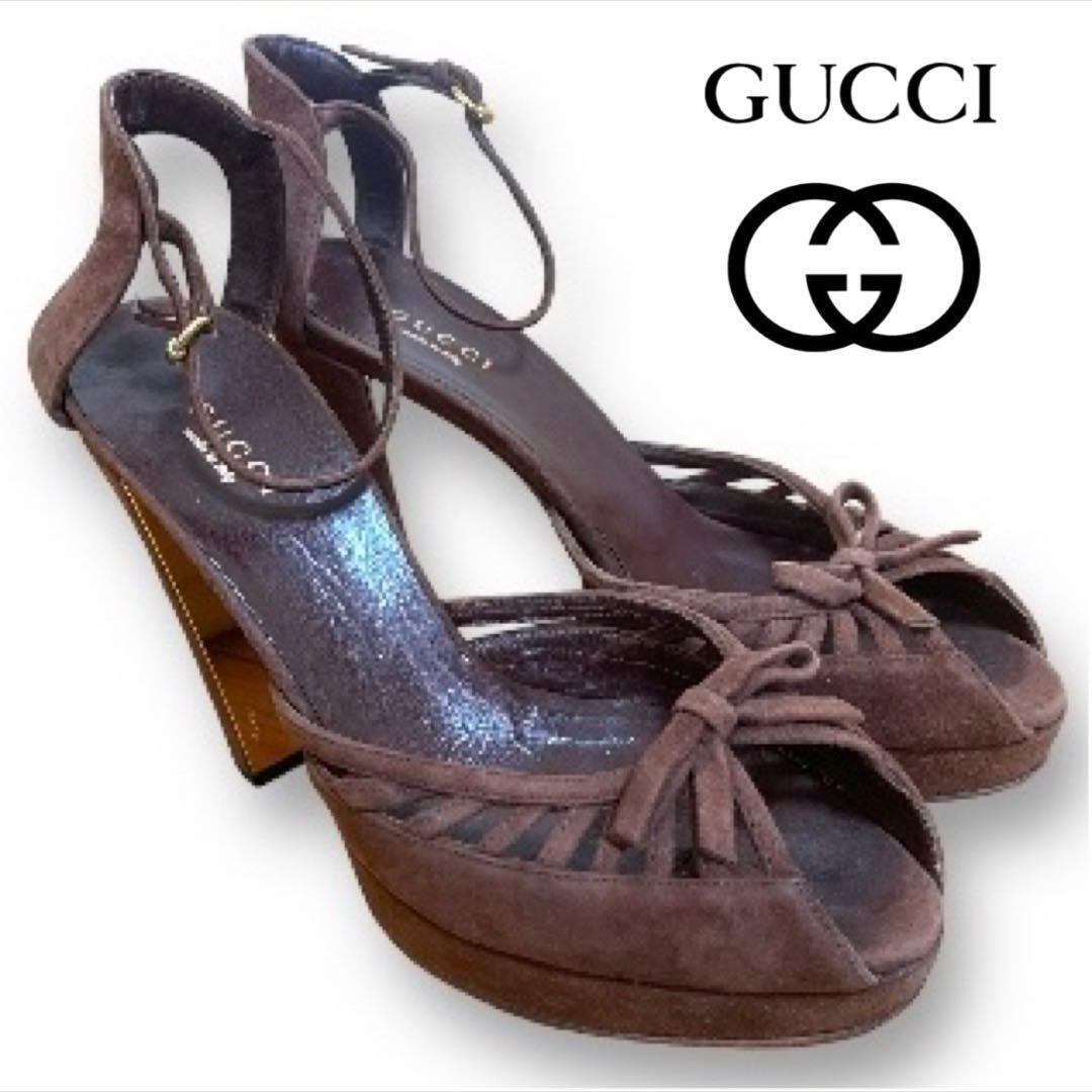 Gucci Pumps Strap Sandals Open Toe Brown Size 36.5 US Abt6.5 For Women thumbnail 19