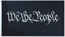 3X5 We The People Black / White Letters 100D Woven Poly Nylon Flag Banner
