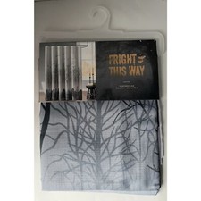 Fright This Way Graveyard Black Cloth Shower Curtain by JLA Home
