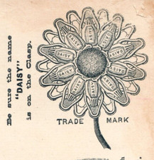 1884 Engraved Daisy Clips Lovely Girl Butterflies P155