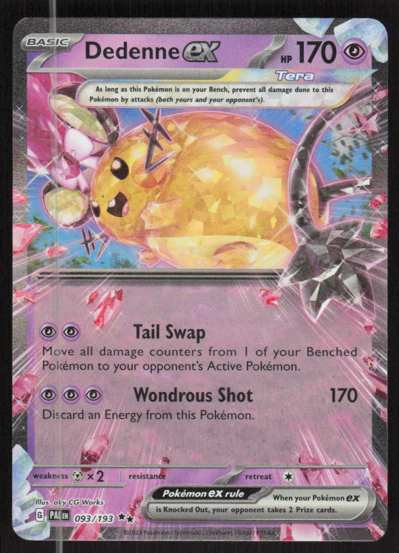 Pokemon TCG SV02: Paldea Evolved #093/193 Dedenne ex NM