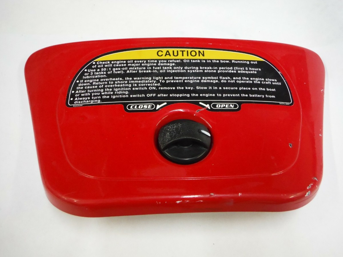 OEM 1998 98 KAWASAKI STX 1100 GLOVE BOX LID COVER WITH LATCH RED