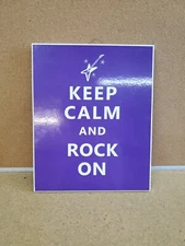 ROOM ESSENTIALS WALL MOUNTED PLAQUE - "KEEP CALM and ROCK ON" - 10.5" x 8.5"