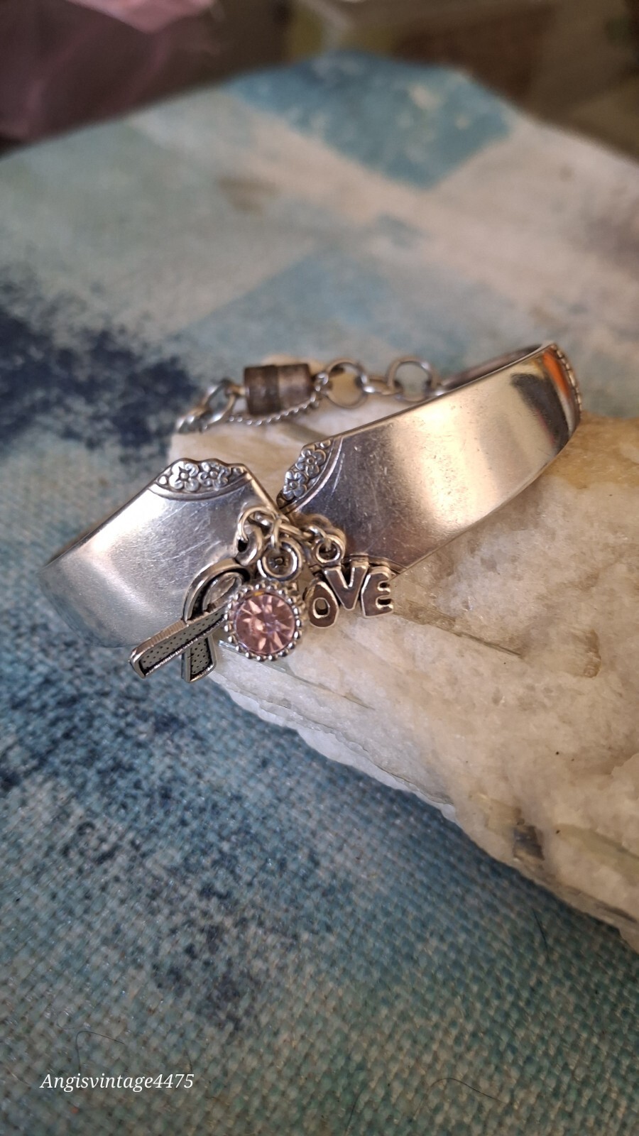 Sterling Silver Spoon End Bracelet Bangle Attache… - image 2