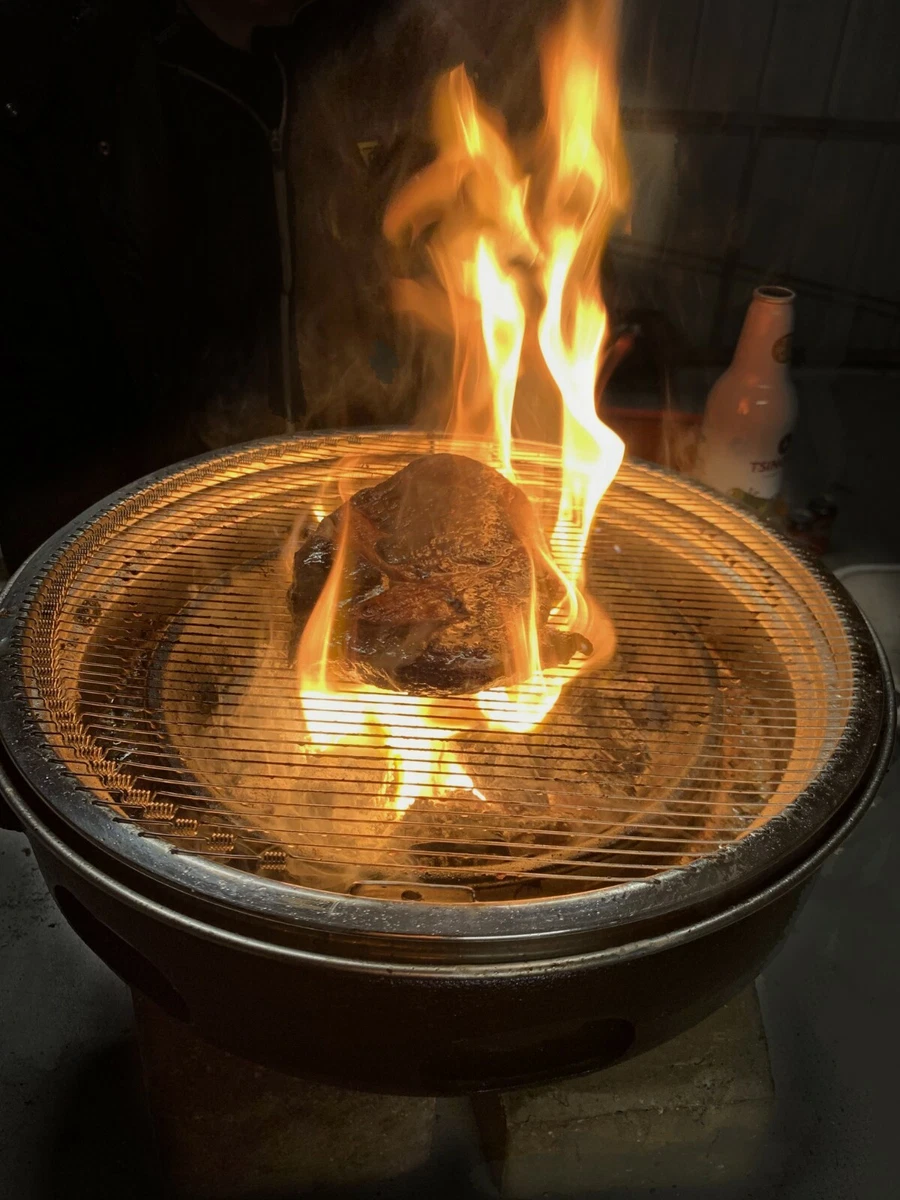 Japanese Korea Charcoal Smoker Portable BBQ Grill table Camping backyard steel