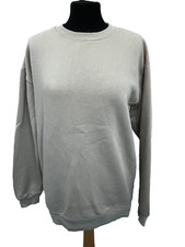Prettylittlething sweatshirt size S beige crew neck cotton blend womens