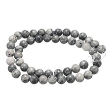 50pcs Map Stone Natural Stone Beads 6mm Round Loose Bead