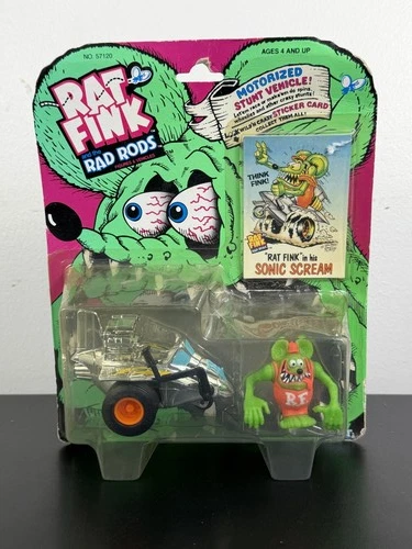 Vintage 1990 Kenner Rat Fink Rad Rods Sonic Scream Motorized Stunt Vehicle MOC