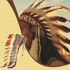 Indian Feather Headdress Headband for Party Show Festival Roles Play Fancy Dress