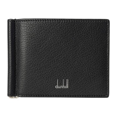 dunhill Duke Fine Leather 6CC Money Clip Wallet DU21R2810GS001 Men's Black