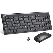 Ultra Slim Wireless Keyboard Mouse Combo 2.4GHz Cordless USB Black