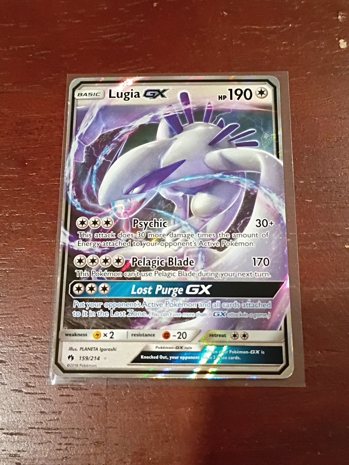 Lugia GX 159/214 ULTRA RARE Pokemon SM Lost Thunder TCG HOLO NM 2018