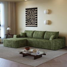 107" Boneless Couch Left Chaise L Shape Sectional Cloud Sofa Set for Living Room