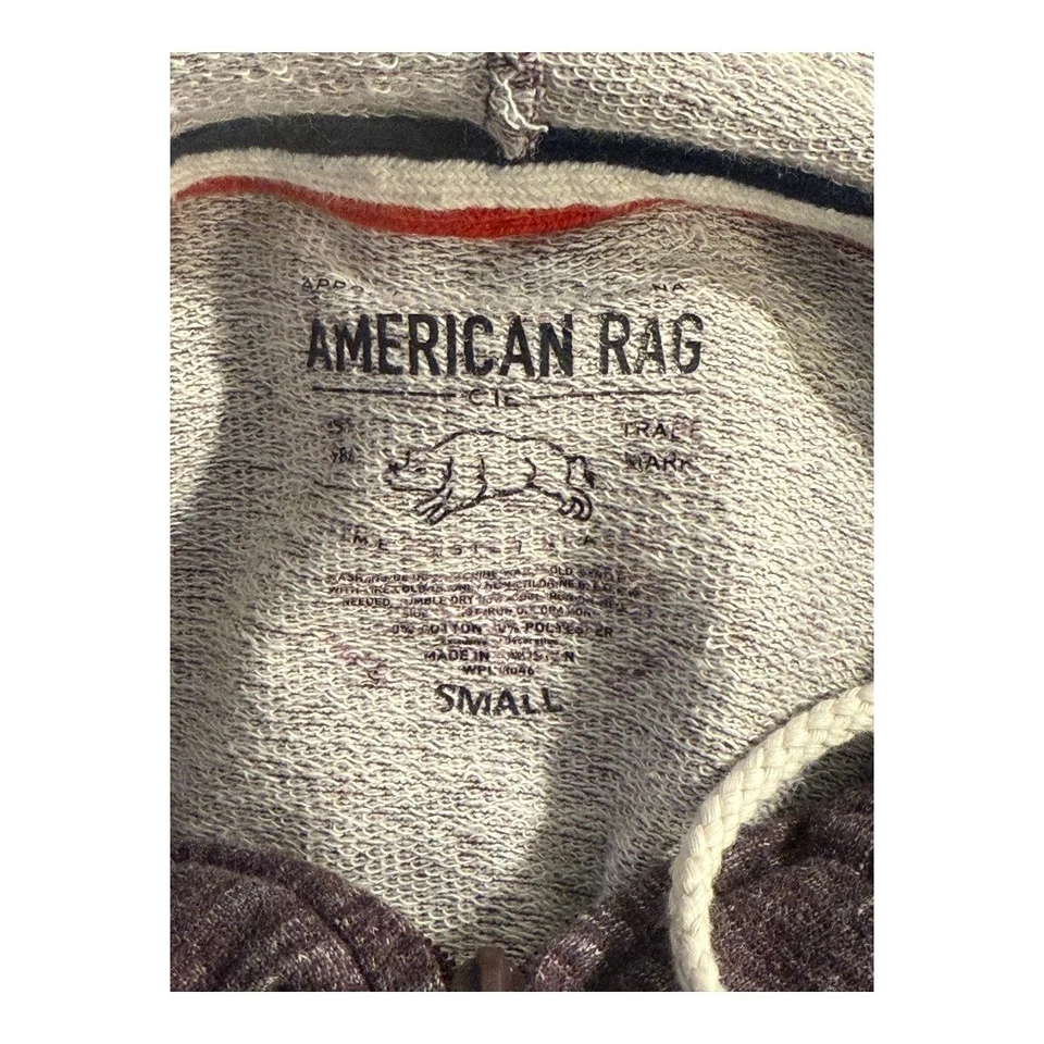 Sudadera con capucha American Rag púrpura jaspeado cremallera completa pequeña Foto 4 de 4