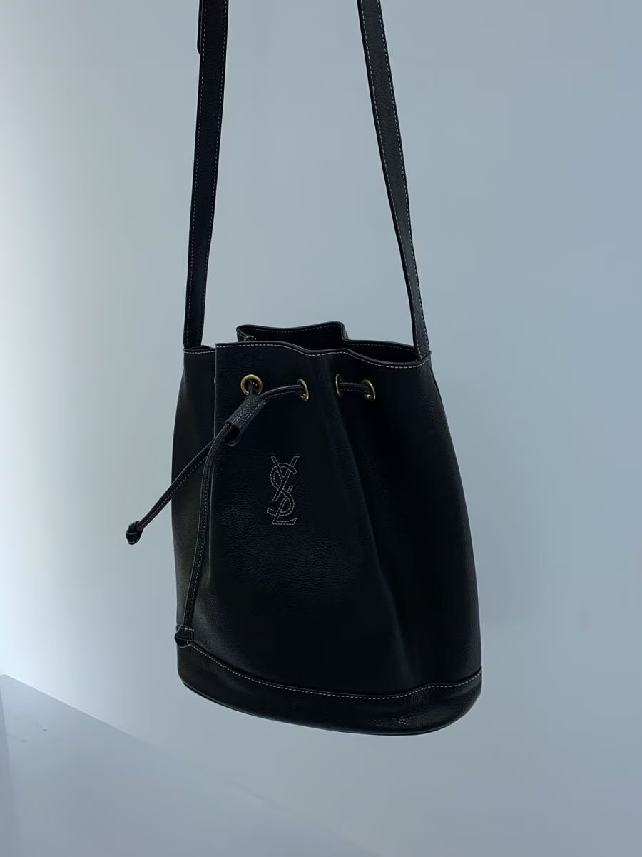 YVES SAINT LAURENT Borsa a tracolla con coulisse in pelle nera