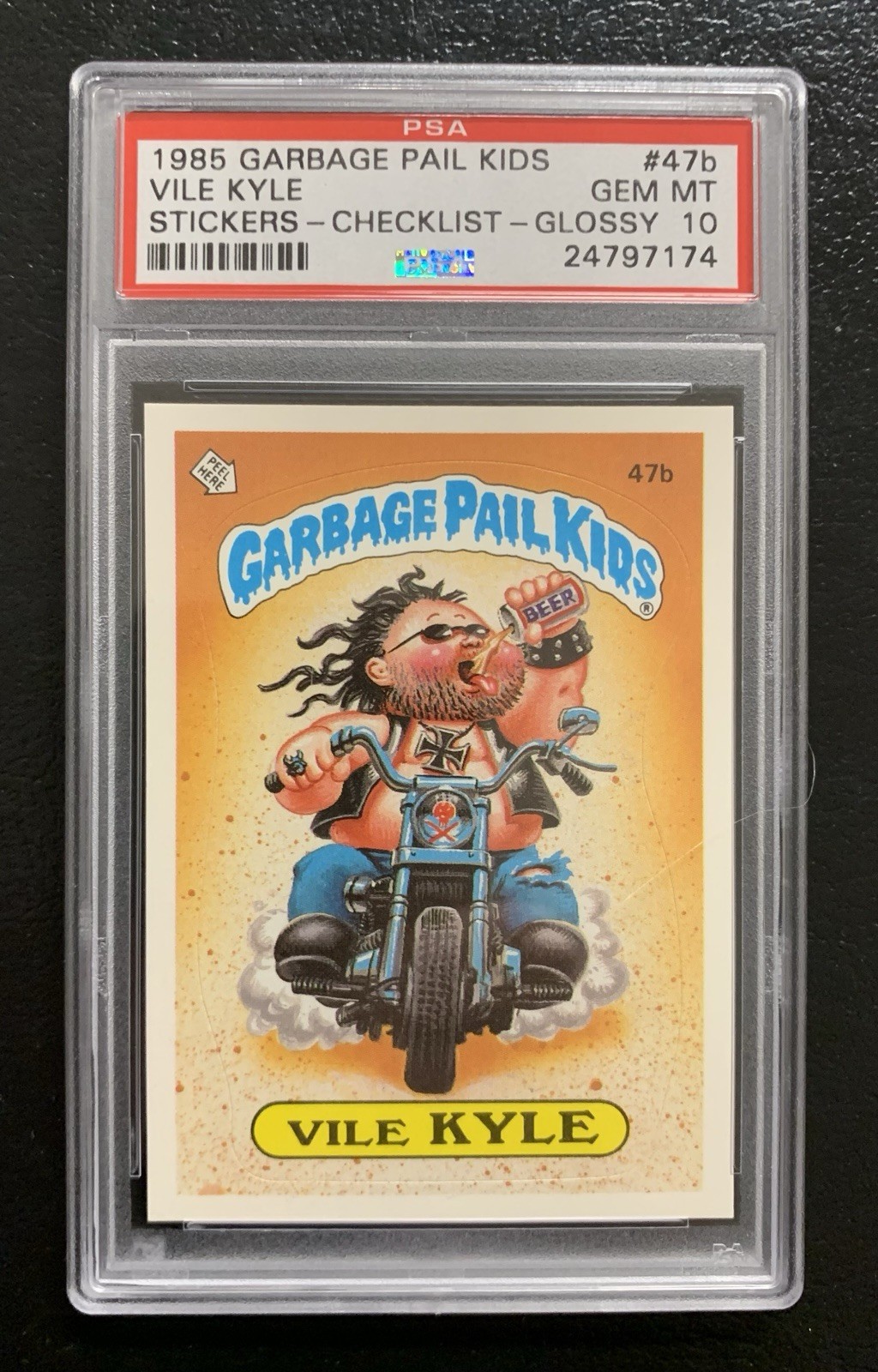 1985 Garbage Pail Kids OS2 Vile Kyle 47b PSA 10 GEM MINT-RARE GLOSSY CL CARD TWT