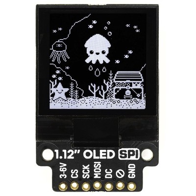1.12'' Mono schwarz-weiß OLED Breakout, SPI, 128x128, 20x20mm aktive Fläche