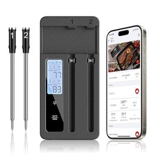 ROUUO Smart Wireless Meat Thermometer with Dual Probes - Advanced Bluetooth C...