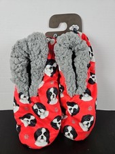 Comfies Shih Tzu Dog Slippers One Size Fits Most Sherpa Lined New 1264