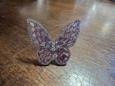 Cracker Barrel Old Country Store Purple Butterfly Ring Size 8 Women's