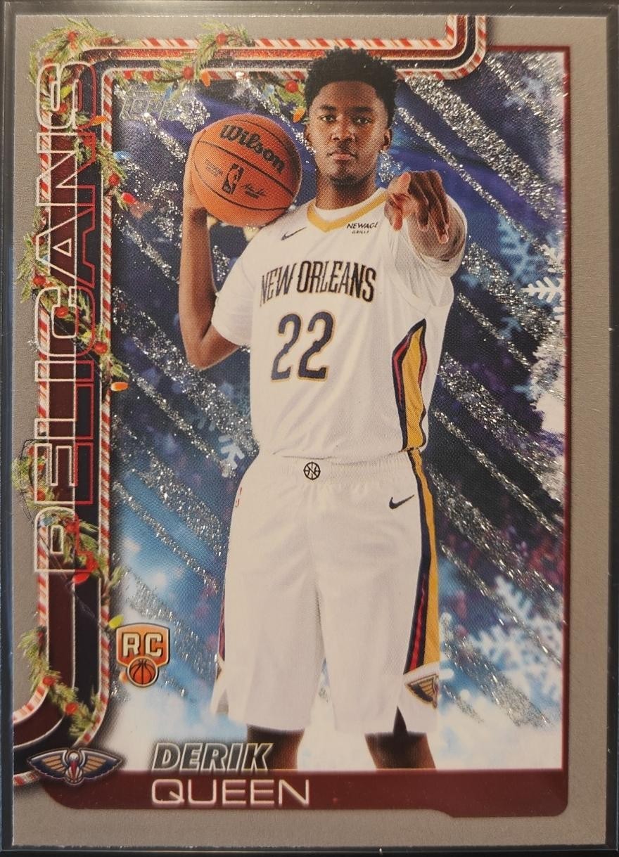2025-26 Topps Holiday Holiday Silver Glitter Derik Queen #H173 RC