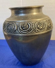 Vintage Floral Silver Plated Potbelly Vase Vintage Floral Silver Plated Potbelly Vase - Image 1