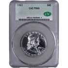 1963 50c Silver Proof Franklin Half Dollar ~  CAC PR66