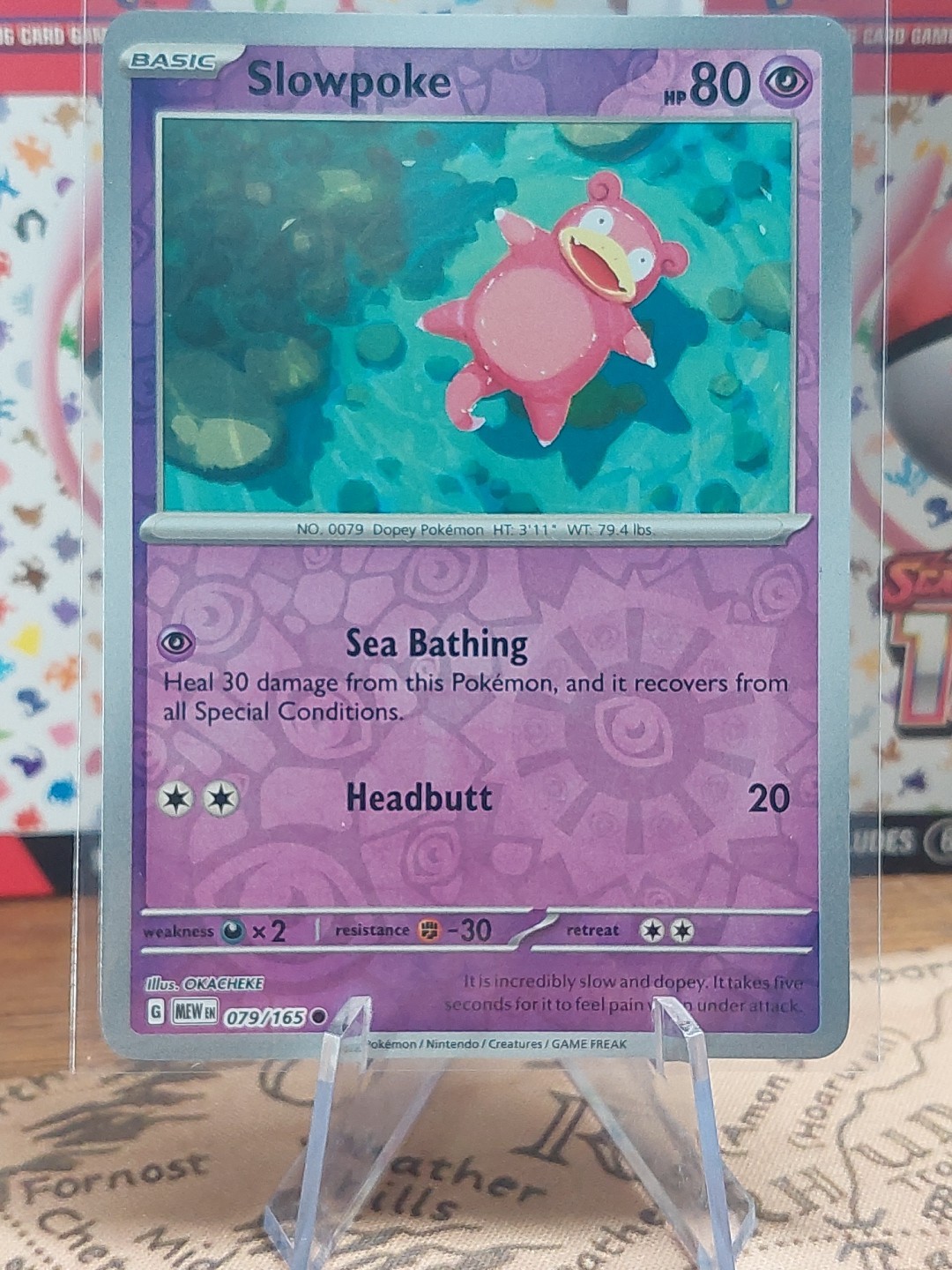 SLOWPOKE 079/165 151 POKEMON (REVERSE HOLO, NM) ENGLISH
