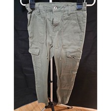 Women's Olive Green Cargo Pants - Size 5/27 - Drawstring Pocket Utility Pants