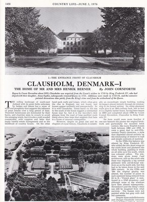 CLAUSHOLM, DENMARK. THE HOME OF MR AND MRS HENRIK BERNER - PART I ONLY. SEVERAL