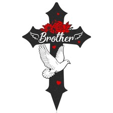 Rngmsi Cross Cemetery Decorations for Grave, Metal Sympathy Memorial Stakes f...