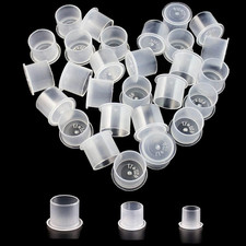 300Pcs Ink Caps with Base Tattoo Ink Cups White Mixed 11 Small 14 Medium 17 L