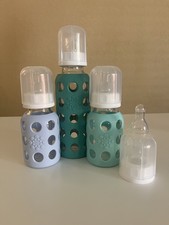 Lifefactory Baby Bottle Bundle of 3 BPA Free Glass Bottles