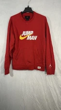 Nike Air Jordan Jumpman Crewneck Sweater Red Size M Nike Swoosh Logo 