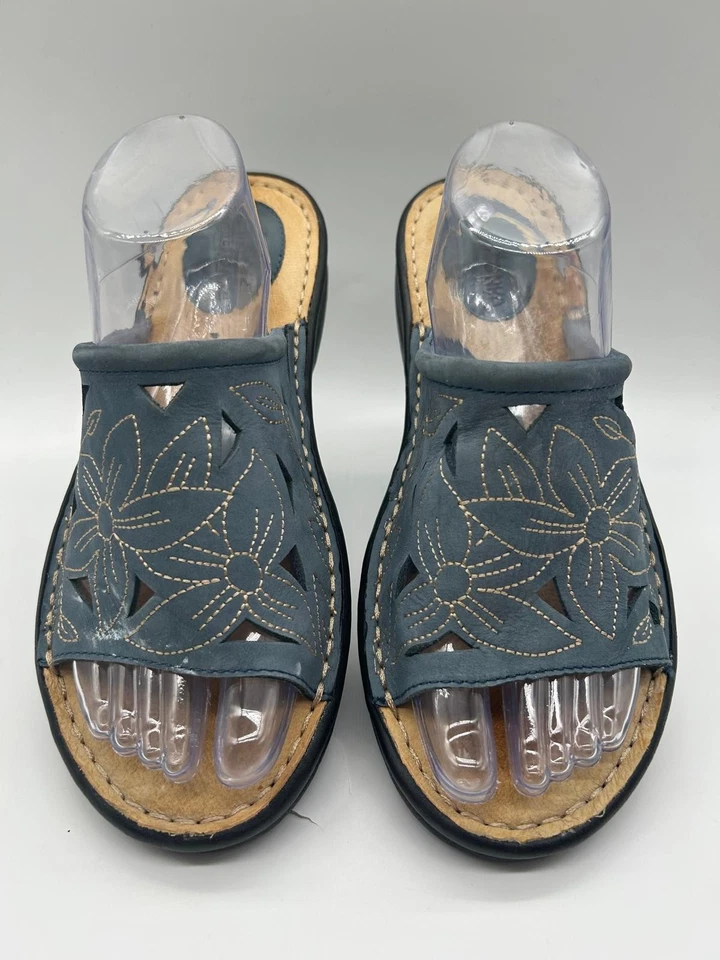 Minnetonka 皮革 Upper Man 制造鞋底拖鞋花卉凉鞋懒人鞋 11 码 — 第 2/4 张图片