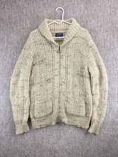 Vtg 1960s Pendleton Oatmeal Wool Westerly Zip...
