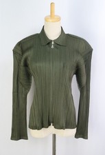 PLEATS PLEASE Green Zip Front Jacket ISSEY MIYAKE 178 9794