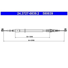 2x Handbremsseil hinten für Peugeot 307 3E SW 3H | 24629288