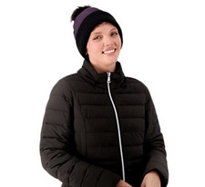 Arctic Expedition Quilted Pom Beanie Hat nightshade purple Size S / M NEW