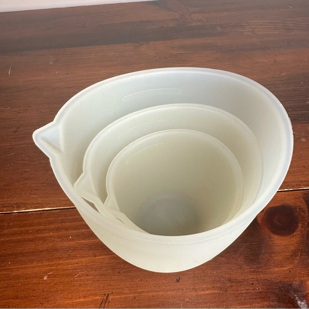 Set of 3 Frosted Plastic Measuring Cups Kitchen Baking Cooking Tool Set
