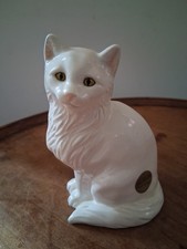 Seated White Cat By John