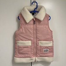 NEW Little Girls Size 5 Tommy Hilfiger Puffer Vest Pink And White