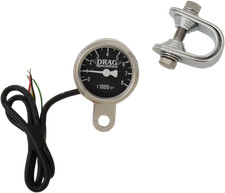 Drag Specialties Electronic Mini Tachometer Steel Housing Led Illuminated Black Drag Specialties Electronic Mini Tachometer Steel Housing Led Illuminated Black