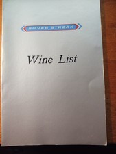 Vintage RR Burlington and Quincy Railroad ? SILVER STREAK Dining Car Wine List