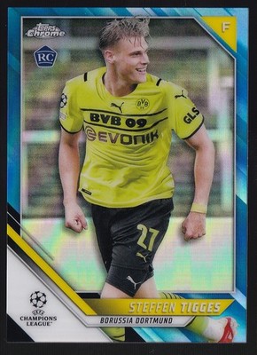 2021-22 TOPPS CHROME CHAMPIONS LEAGUE BLUE REFRACTOR STEFFEN TIGGES /150