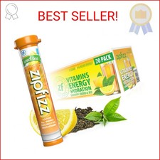 Zipfizz Daily Energy Drink Powder, Lemon Iced Tea, 20 Pack 3-in-1 Sustained En