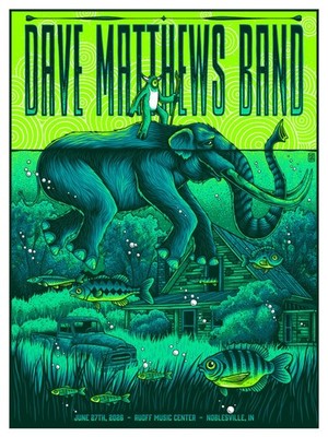 Dave Matthews Band Concert Poster 2026 Noblesville IN Ruoff Music Center Wall Ar