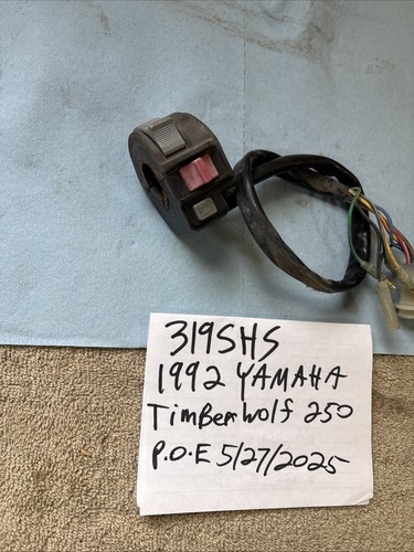 1992 Yamaha Timberwolf 250 Headlight Switch Kill Switch OEM 319 - Picture 2 of 11