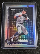 2025 Topps Chrome Aaron Schunk Lightboard Logo Refractor SSP #238 Rockies